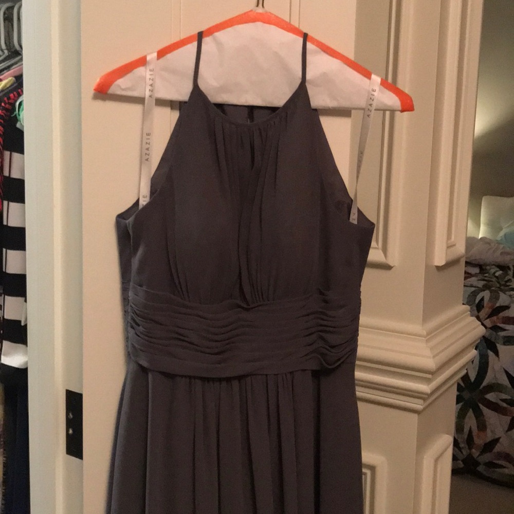 Steel Gray bridesmaid dress- Azazie Bonnie